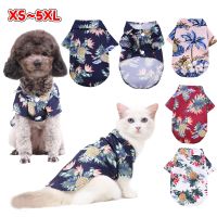 Summer Pet Printed Clothes For Dogs Floral Beach Shirt Jackets Dog Coat Puppy Costume Spring Clothing Pets Outfits