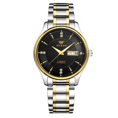 [COD]AILANG นาฬิกาผู้ชายนาฬิกากลไกอัตโนมัติธุรกิจนาฬิกาเรืองแสงนาฬิกากลวงปฏิทินนาฬิกาผู้ชายกันน้ำสายสแตนเลส