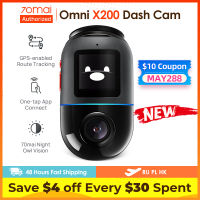 70mai Dash Cam Omni X200 360 ° Full View Design AI Motion Detection รถ DVR ในตัว GPS ADAS 24H ที่จอดรถ Monitor EMMC Storage