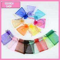 SQXRCH SHOP 50pcs 9x12cm สีสัน กล่องขนม งานสังสรรค์ เชียร์ Organza ถุงของขวัญ กระเป๋าเครื่องประดับ บรรจุภัณฑ์