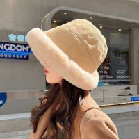 Autumn and Winter Thickened Plush Warm Fishermans Hat Female Windproof Ear Protector Basin Hat Northern Curling Mongolian Hat