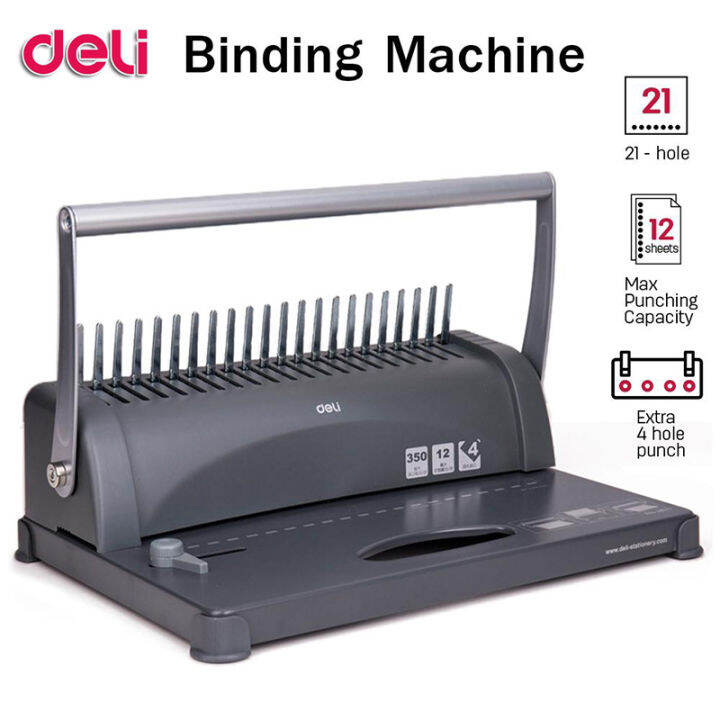 binding-machine-เครื่องเจาะกระดาษและเข้าเล่มเอกสาร-สั้นกระดูกงู-ยี่ห้อ-deli-3871-เครื่องเข้าเล่ม-เครื่องทำรายงาน-เครื่องเจาะ-สำนักงาน-เครื่องเขียน-อุปกรณ์สำนักงาน-office