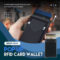 【ส่งจากไทย】4max Automatic Pop-out RFID Card Holder Slim Wallet Elasticity Back Pouch ID Credit Card Holder Blocking Protect Travel ID Cardholder