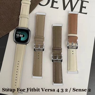 สายหนังใหม่สำหรับ Fitbit Versa 4 3 2 Lite สายรัดข้อมือนาฬิกาข้อมือสำหรับผู้ชายสำหรับ Fitbit Sense / Sense 2อะไหล่ CarterFa