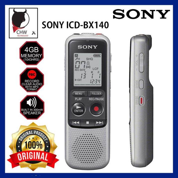 SONY ICDBX140 Mono Digital Voice Recorder SONY ORIGINAL MALAYSIA