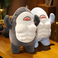 40CM Muscle Shark Plush Doll Cute Worked Out Shark Stuffed Cartoon Toys Strong Animal Pillow For Girl Boyfriend Gifts