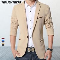 ยี่ห้อ Mens Casual Blazers ฤดูใบไม้ร่วงฤดูใบไม้ผลิแฟชั่น Slim เสื้อสูทผู้ชาย Blazer Masculino เสื้อผ้า Vetement Homme M ~ 5XL AY1415