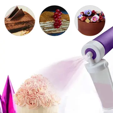 Manual Airbrush For Cakes Glitter Decorating Tools DIY Baking Cake  Decorating Airbrush Pump Coloring Spray Gun With 4 Pcs Tube - AliExpress