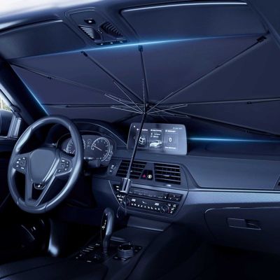 แผ่นสะท้อนแสงกระจกหน้ารถยนต์ฉนวนกันความร้อนร่มกันแดดที่บังแดดหน้ารถยนต์เหมาะสำหรับรถบรรทุก SUV