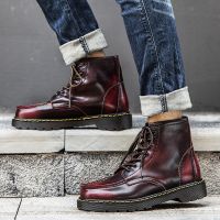 DR MARTENS พร้อมส่ง!รองเท้าบูทมาร์ติน ข้อสูง หนังวัวแท้ สวมใส่สบาย สไตล์อังกฤษเร สําหรับผู้ชาย