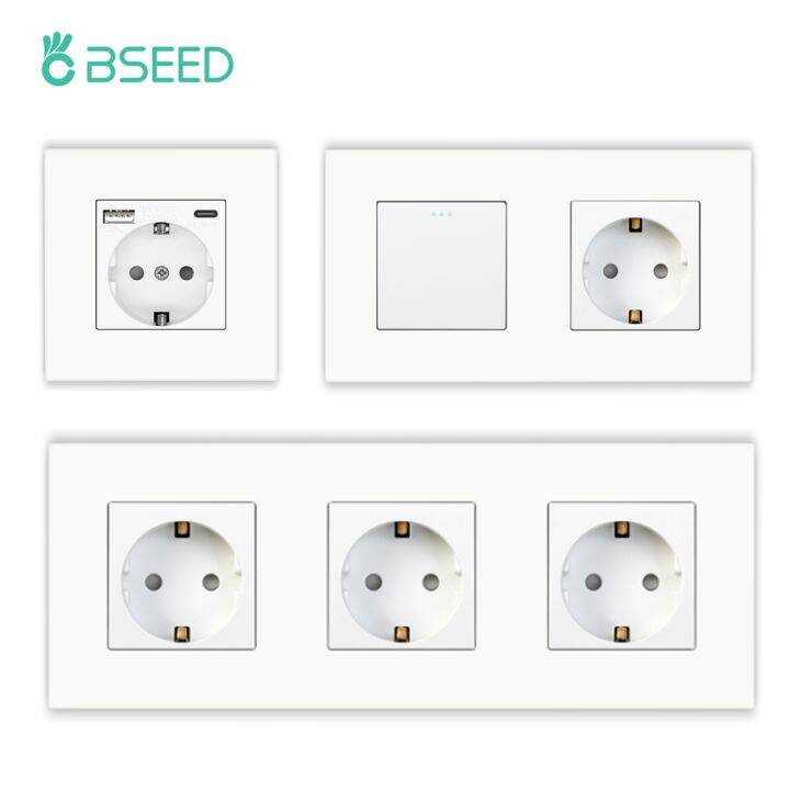 bseed-light-switch-with-eu-wall-sockets-home-wall-switches-1-2-3gang-1way-backlight-plastic-frame-panel-usb-charge-wall-sockets