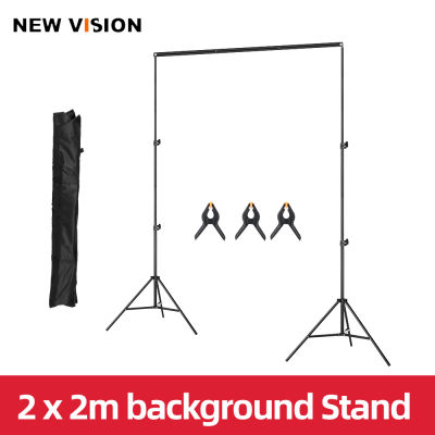 2x2m 6.5ft*6.5ft Backdrop Background Frame Light Stand + 3pcs Clip + Carry Bag Backgrounds Stand Studio Kit