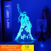 ♟✕❏ 3d Lamp Queen Freddie Mercury Figure Led Night Light Touch Sensor Baby Kids Nightlight for Office Room Decorative Lamp 3d Gift