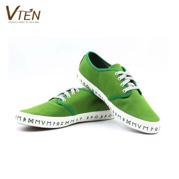 รองเท้าผ้าใบ-vten-รุ่น-สามร้อยยอด-sneaker-signature-green