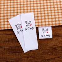 Custom Sewing label   Custom Clothing Labels - fold Tags   Cotton Ribbon  Customized with Your Business Name  (MD3056) Labels