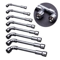 1pc Pipe Socket Wrench L shaped Perforated Elbow Auto Repair Tool 7 shaped Hexagonal Double Head Casing Wrench 8mm 10mm 19mm