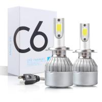 2PCS C6 H1 H3 Led Headlight Bulbs H7 COB LED Car Lights H4 880 H11 HB3 9005 HB4 9006 H13 6000K 72W 12V 7200LM Auto Headlamps Bulbs  LEDs  HIDs