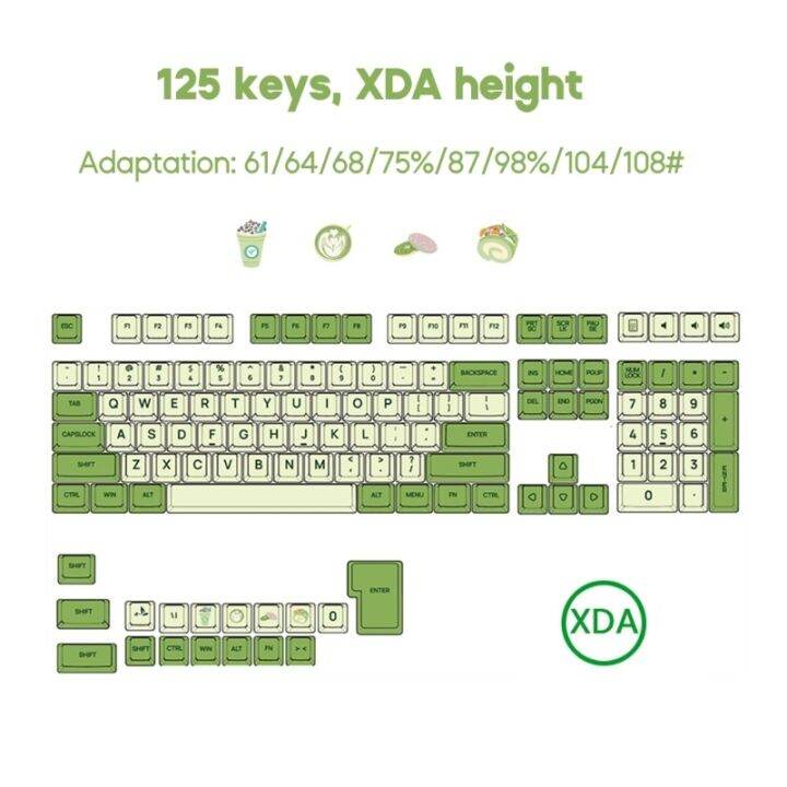 125-keys-pbt-keycaps-set-novelty-matcha-keycaps-dye-sublimation-xda-profile-formx-switches-mechanical-keyboard-keypad