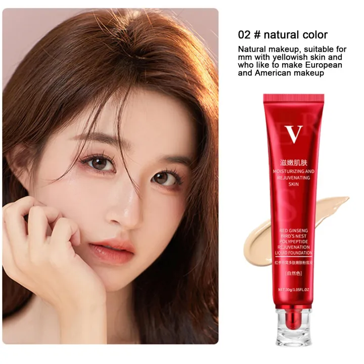 FV Red Matte Long Lasting Waterproof Liquid Foundation Ginseng & Bird's ...