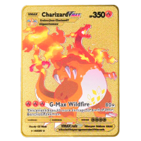 การ์ดโลหะโปเกมอน PTCG อุปกรณ์ประกอบฉากการต่อสู้หายากของขวัญวันเกิด Pikachu Charizard Eevee Mew Gengar