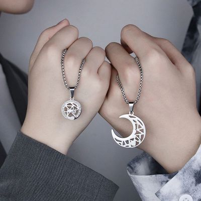 Creative Design Little Love Heart Sun Moon Couple Necklace Pendant Fashion Hip Hop Cool Choker Lovers Jewelry Gift Accessories