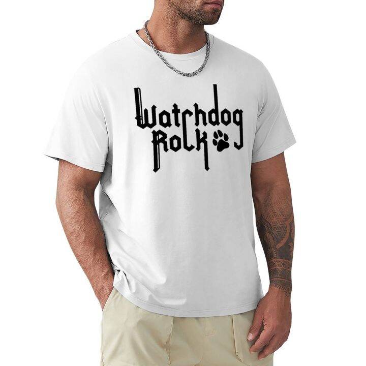 watchdog-เสื้อยืดวงร็อกเด็กผู้ชายเสื้อยืดสีขาวเฮฟวี่เวท