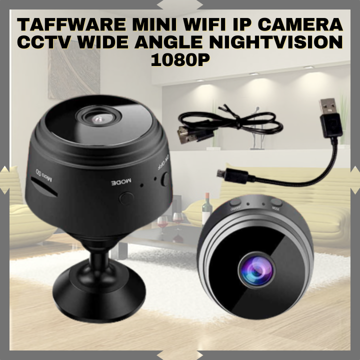 COD Taffware Mini WiFi IP Camera CCTV Wide Angle Nightvision 1080P ...