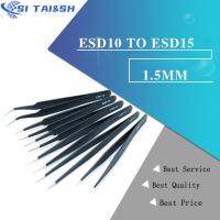 1.5mm Industrial Tweezers Anti-Static Stainless Steel Tweezer Set Mobile Phone Repair Tools ESD Precision Tweezer ESD10 to ESD15 WATTY Electronics