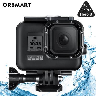 เคสกระเป๋ากล้องกันน้ำสีดำ60ม. สำหรับ Gopro Hero 8 Black Dดิ่งดำน้ำใต้น้ำสำหรับ Go Pro 8อุปกรณ์เสริม