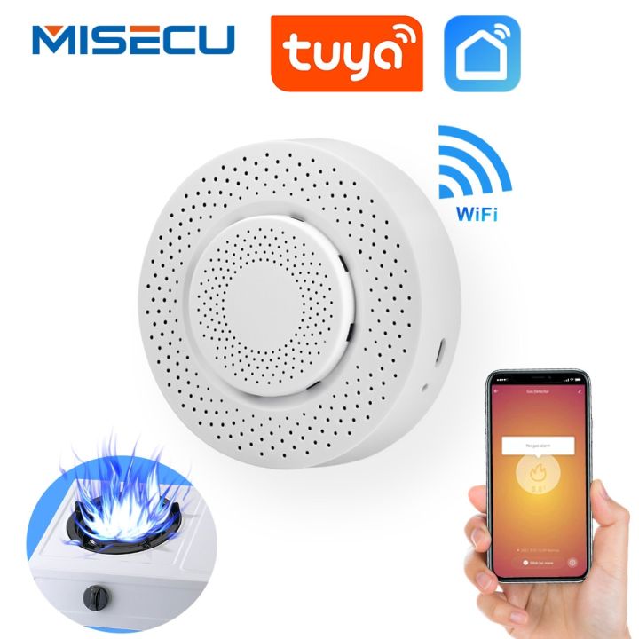 Misecu Tuya Wifi Natural Gas Detector Sensor Combustible Carbon Monoxide Gas Leak Alarm For 5982