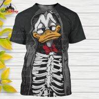 2023 NEWDonald Duck ผู้ชายผู้หญิงแขนสั้นสไตล์ลำลอง3D พิมพ์ T เสื้อฤดูร้อน Streetwear Tee Tops Cartoon