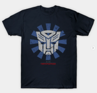 Classic Transformers Retro Japanese T-Shirt Mens 100% Cotton Round Neck Short Sleeve T-Shirt