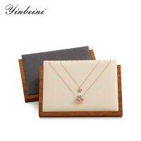 YinBeiNi Solid Wood 12-slot Plate Necklace Pendant Display Stand with Microfiber for Jewelry Storage Stand Cabinet Exhibit