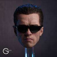 A16 Scale Arnold Schwarzenegger หัว Sculpt แว่นตาหัวแกะสลักของเล่น Terminator T800สำหรับ12 "Action Figure BodyM