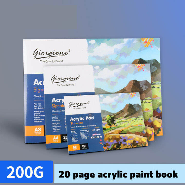 200G paper oil painting pad book 20 sheets A3/A4/A5 Acrylic