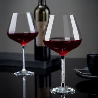 Factory wholesale large glass Burgundy wine lead-free crystal diamond red creative goblet set top