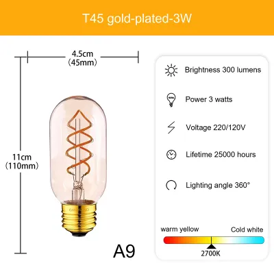 ZhongLouL สำหรับ E27พอร์ตสกรูหลอดไฟ LED หรี่แสงได้แบบย้อนยุคไส้หลอดทังสเตนเลียนแบบ ST64หลอดไส้ตกแต่งโคมระย้า