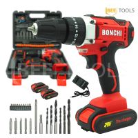 ?ลดราคา cordless drill  BONCHI สว่านไร้สาย สว่าน 75V 3 ระบบ มีระบบกระแทก แบตเตอรี่ LI-ION อย่างดี 2 ก้อน พร้อม ดอกสว่าน และ อุปกรณ์-สว่านไร้สาย สว่านไฟฟ้าไร้สาย สว่านแบต สว่านไฟฟ้าแบต