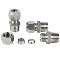 1/8 1/4 3/8 1/2 NPT Male x 3 4 6 8 10 12 14 16 18 20mm OD 304 Stianless Steel Pipe Fitting Compression Tube Union Connector