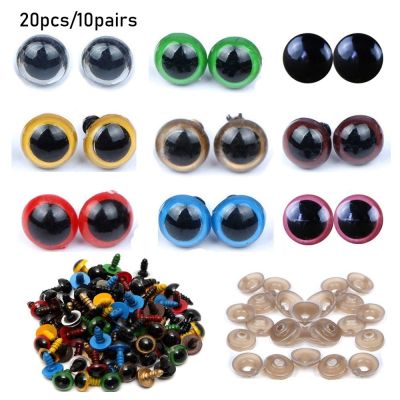 【YF】┅ஐ  20pcs 8/10/12/14mm Color Plastic Safety Eyes Crafts Dolls Puppet Accessories Stuffed Parts with Washer