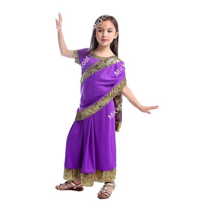 Charming Indian Girls Dress Up Children Bollywood Princesses Costume Ball Stage Performance Game Costume