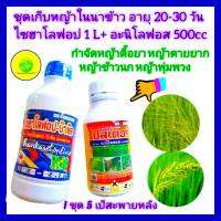 ชุด เก็บหญ้าในนาข้าว ข้าวอายุ 20-30 วัน อะนิโลฟอส 500cc +ไซฮาโลฟอป 1 Lกำจัดหญ้าดื้อยา วัชพืชดื้อยา หญ้าข้าวนก หญ้าดอกขาว