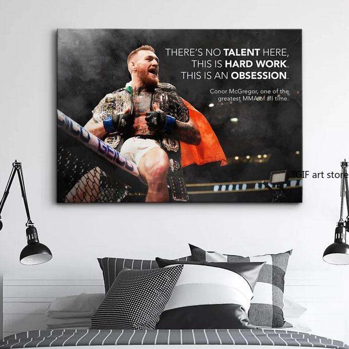 นักมวยผ้าใบวาดภาพ-conor-mcgregor-นักสู้โปสเตอร์คำพูดที่สร้างแรงบันดาลใจงานศิลปะพิมพ์ผนังของขวัญตกแต่งสำนักงานสำหรับห้องนั่งเล่น