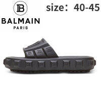 รองเท้าแตะยางสำหรับผู้ชายรองเท้าแตะสไลด์ Balmain รองเท้าเดินชายหาดปารีส Balmian