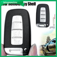 JUICYPEACHNU เคส Kunci Remote Mobil 3/4ปุ่ม,ABS แบบไม่มีกุญแจรถเปลี่ยนกล่องกุญแจอุปกรณ์เสริมรถยนต์สำหรับ IX35ฮุนไดสำหรับ Kia K2 K5 Sportage Forte Car