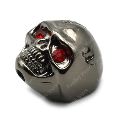 ‘【；】 Shining Metal Skull Head Control Knobs For Electric Guitar Pots Tone Volume Control Knobs/Buttons Black/Chrome/