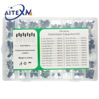 【CW】 500Pcs/lot diy 0.1UF-1000UF 24Values Aluminum Electrolytic Capacitors 16-50V mix capacitor Assorted kit set box