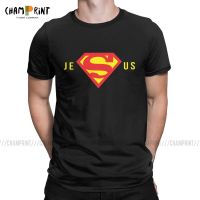 Funny Super Jesus T Shirt Mens Round Collar  T Shirts Christian God Short Sleeve Tees 4XL 5XL Clothes|T-Shirts|   - AliExpress