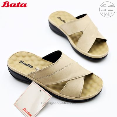 Bata บาจา รองเท้าแตะแบบสวม ผู้หญิง พื้นปุ่มนวด (สี ดำ/เบจ) ไซส์ 36-40 (3-7) (รหัส 661-6684 ,661-8684)