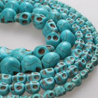 Turquoise Stone Beads Blue Vintage Skull Shape Turquoise Punk Skull Loose Beads Spacer Beads Bracelets Necklace Jewelry Making